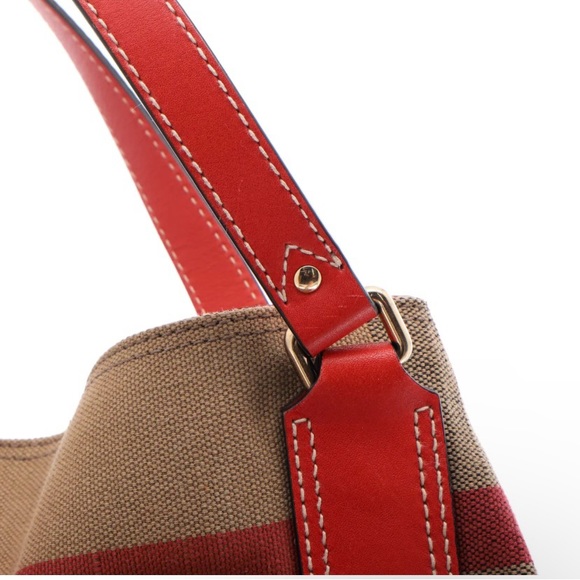 Burberry Maidstone Tote Mega Check Canvas Medium in Cadmium Red - Picture 3 of 5